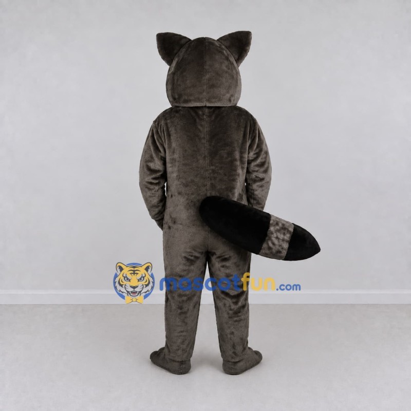 Custom Dark Gray and White Raccoon Mascot Costume Adult Full Body Suit for School Events Custom Dark Gray and White Raccoon Mascot Costume Adult Full Body Suit for School Events
