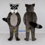 Custom Dark Gray and White Raccoon Mascot Costume Adult Full Body Suit for School Events