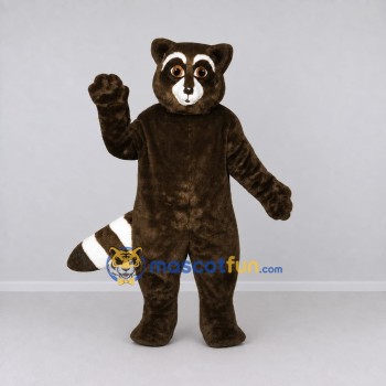 Custom Dark Brown and White Raccoon Mascot Costume Adult Full Body Suit for Wildlife Events Custom Dark Brown and White Raccoon Mascot Costume Adult Full Body Suit for Wildlife Events