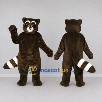 Custom Dark Brown and White Raccoon Mascot Costume Adult Full Body Suit for Wildlife Events