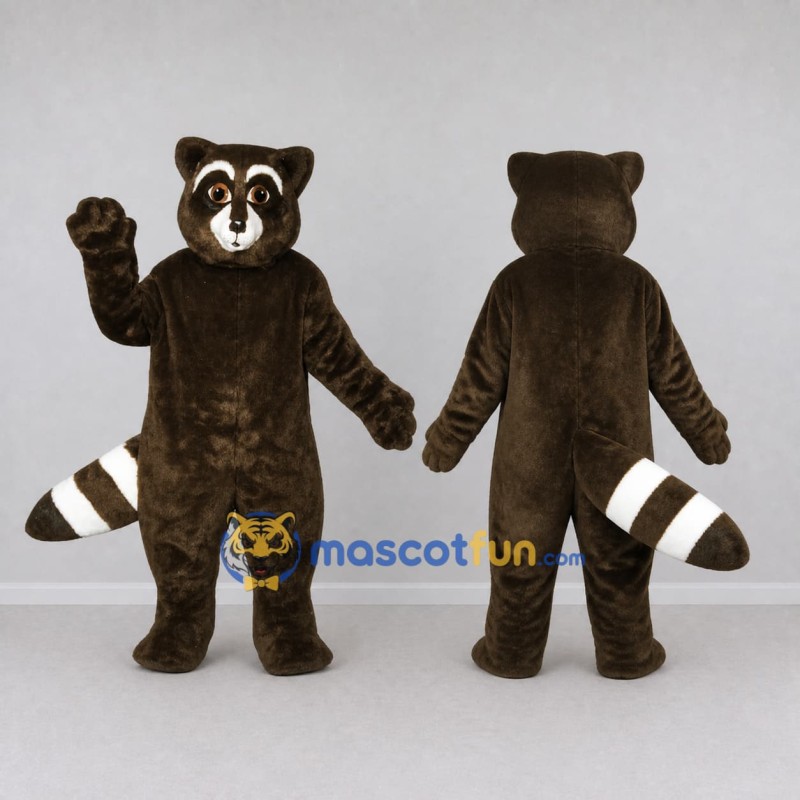 Custom Dark Brown and White Raccoon Mascot Costume Adult Full Body Suit for Wildlife Events