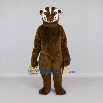 Custom Brown and White Badger Mascot Costume Adult Full Body Suit for Wildlife Events