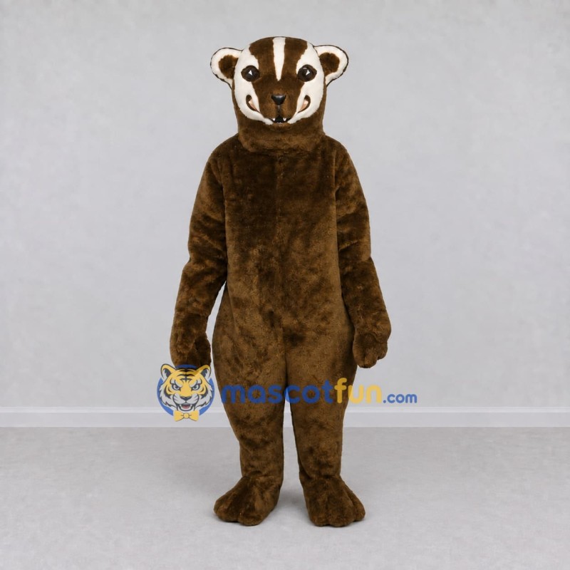 Custom Brown and White Badger Mascot Costume Adult Full Body Suit for Wildlife Events Custom Brown and White Badger Mascot Costume Adult Full Body Suit for Wildlife Events