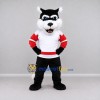 Custom Black White and Red Husky in Sportswear Mascot Costume Adult Full Body Suit for Sports Events Custom Black White and Red Husky in Sportswear Mascot Costume Adult Full Body Suit for Sports Events