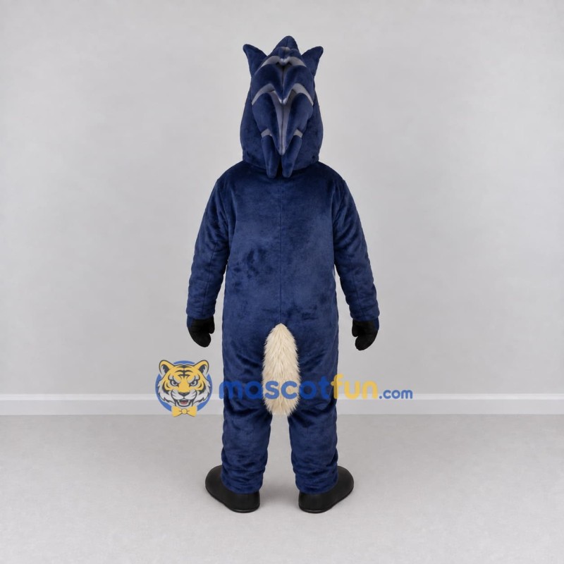 Custom Navy Blue and Cream Zebra Mascot Costume Adult Full Body Suit for School Events Custom Navy Blue and Cream Zebra Mascot Costume Adult Full Body Suit for School Events