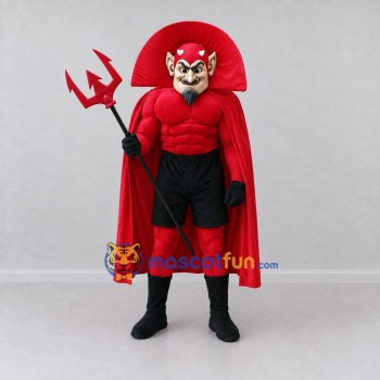Custom Red and Black Devil Mascot Costume Adult Full Body Suit for Halloween Events Custom Red and Black Devil Mascot Costume Adult Full Body Suit for Halloween Events
