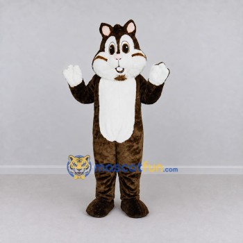 Custom Brown and White Chipmunk Mascot Costume Adult Full Body Suit for School Events Custom Brown and White Chipmunk Mascot Costume Adult Full Body Suit for School Events