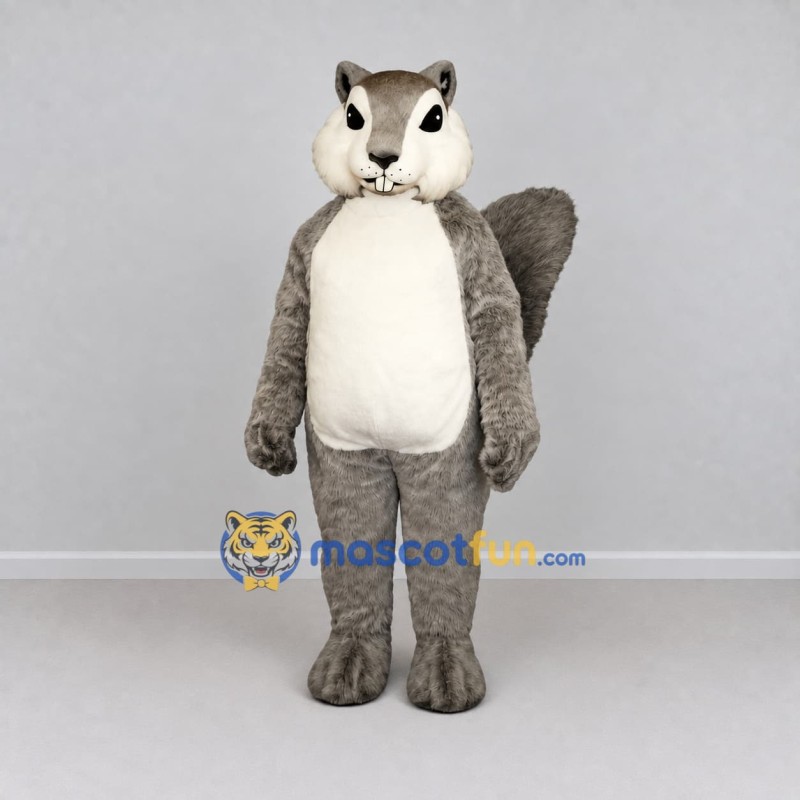 Custom Gray and White Squirrel Mascot Costume Adult Full Body Suit for Wildlife Events Custom Gray and White Squirrel Mascot Costume Adult Full Body Suit for Wildlife Events