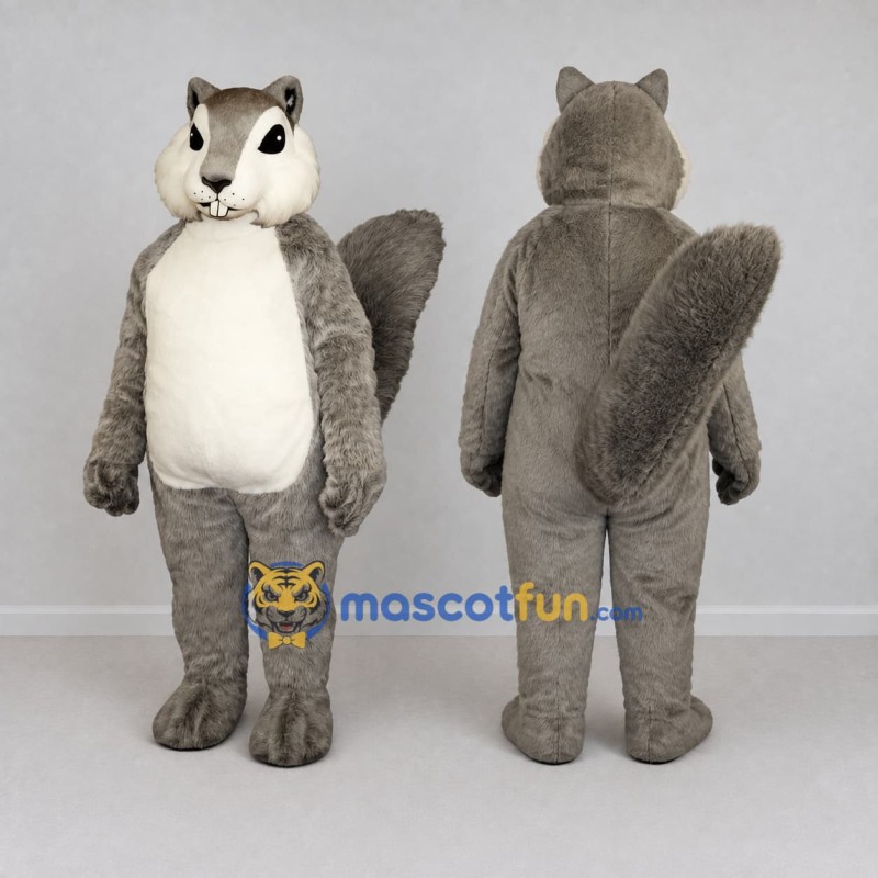 Custom Gray and White Squirrel Mascot Costume Adult Full Body Suit for Wildlife Events Custom Gray and White Squirrel Mascot Costume Adult Full Body Suit for Wildlife Events