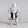 Custom White Gray and Black Wolf in Sports Shorts Mascot Costume Adult Full Body Suit for Sports Events Custom White Gray and Black Wolf in Sports Shorts Mascot Costume Adult Full Body Suit for Sports Events