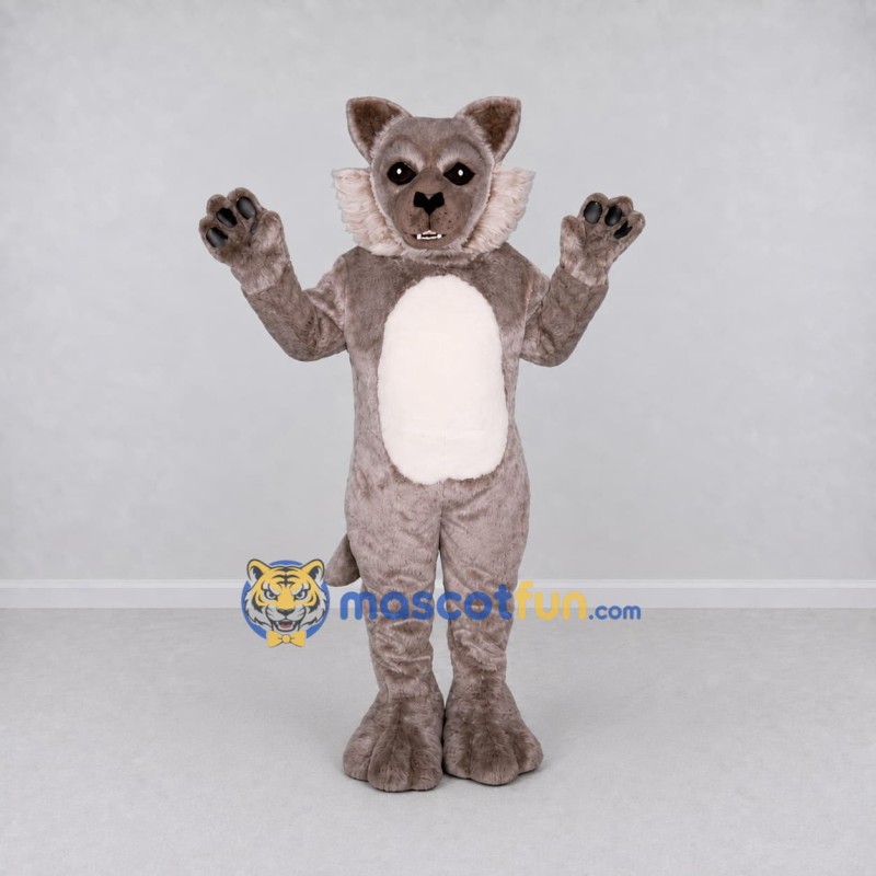 Custom Gray Brown and White Cat Mascot Costume Adult Full Body Suit for School Events Custom Gray Brown and White Cat Mascot Costume Adult Full Body Suit for School Events