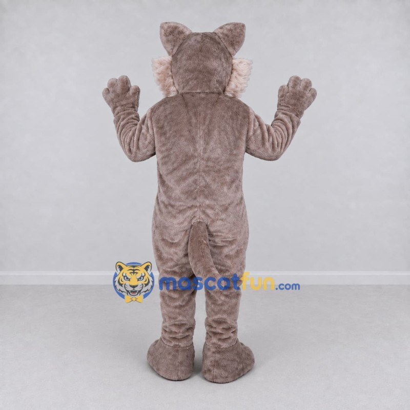 Custom Gray Brown and White Cat Mascot Costume Adult Full Body Suit for School Events Custom Gray Brown and White Cat Mascot Costume Adult Full Body Suit for School Events