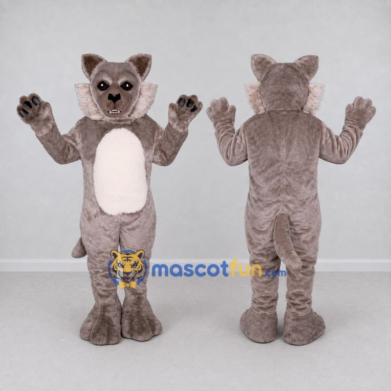 Custom Gray Brown and White Cat Mascot Costume Adult Full Body Suit for School Events Custom Gray Brown and White Cat Mascot Costume Adult Full Body Suit for School Events