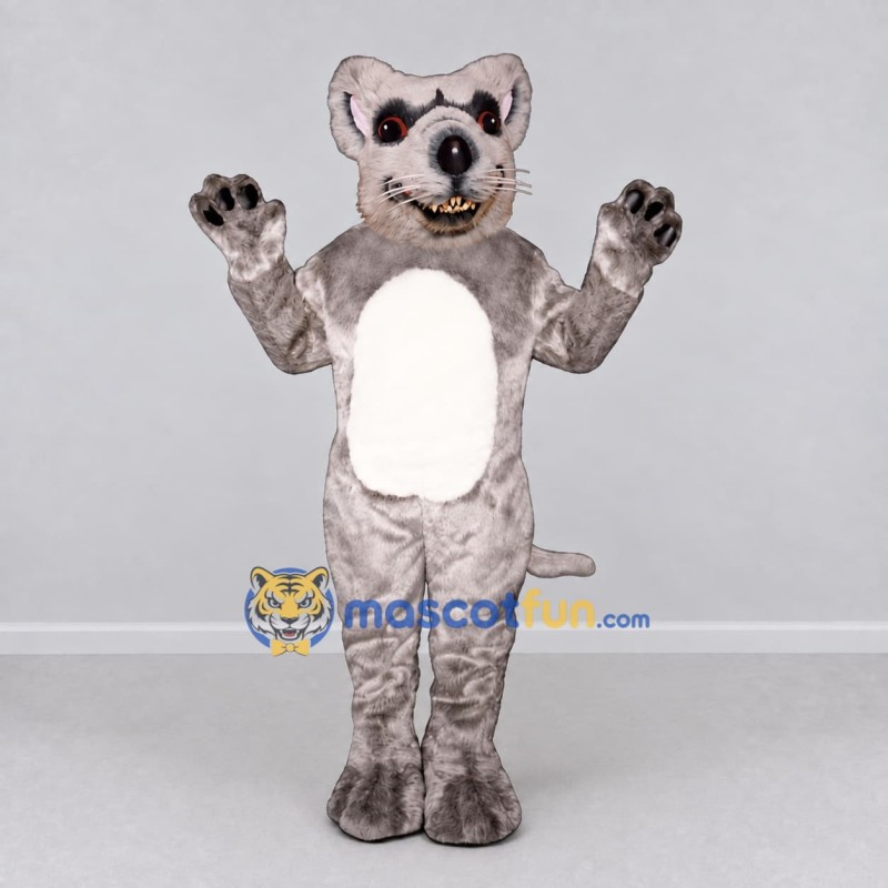 Custom Gray and White Scary Rat Mascot Costume Adult Full Body Suit for Halloween Events