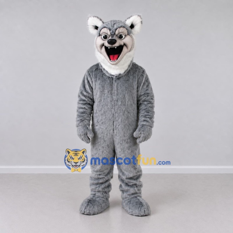 Custom Gray and White Wolf Mascot Costume Adult Full Body Suit for School Events Custom Gray and White Wolf Mascot Costume Adult Full Body Suit for School Events
