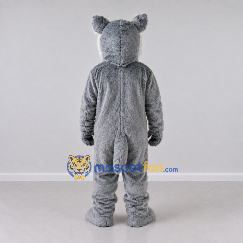 Custom Gray and White Wolf Mascot Costume Adult Full Body Suit for School Events Custom Gray and White Wolf Mascot Costume Adult Full Body Suit for School Events