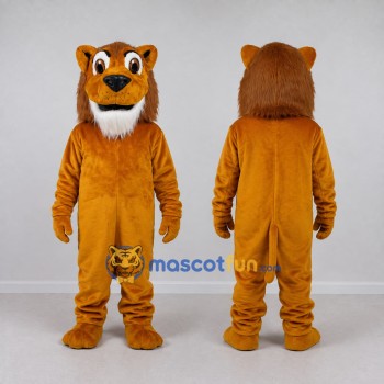 Custom Orange and Brown Lion Mascot Costume Adult Full Body Suit for School Events