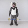 Custom Gray and White Lynx Mascot Costume Adult Full Body Suit for Sports Events