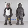 Custom Gray and White Lynx Mascot Costume Adult Full Body Suit for Sports Events