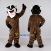 Custom Brown Black and White Badger Mascot Costume Adult Full Body Suit for School Events