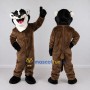 Custom Brown Black and White Badger Mascot Costume Adult Full Body Suit for School Events