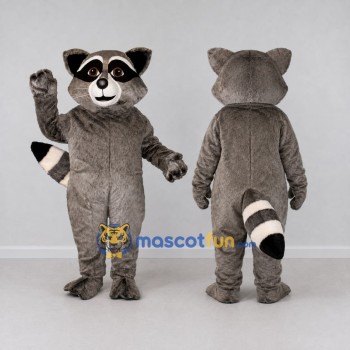 Custom Gray and White Raccoon Mascot Costume Adult Full Body Suit for School Events