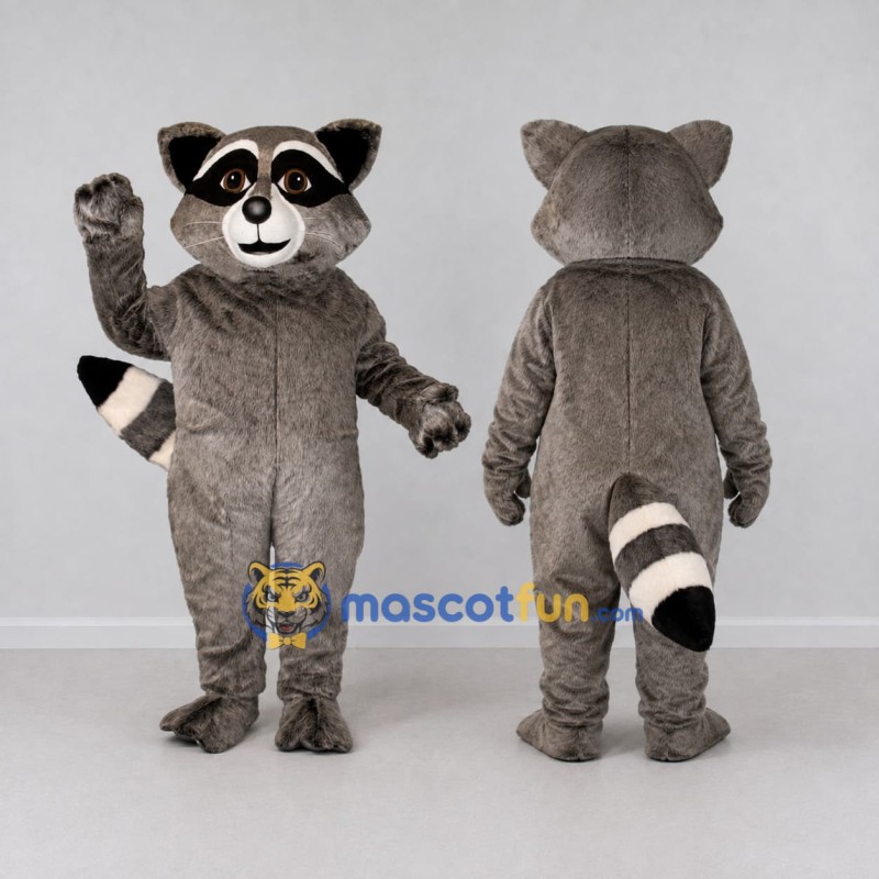 Custom Gray and White Raccoon Mascot Costume Adult Full Body Suit for School Events Custom Gray and White Raccoon Mascot Costume Adult Full Body Suit for School Events