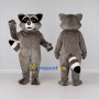 Custom Gray and White Raccoon Mascot Costume Adult Full Body Suit for School Events