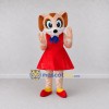 Custom Tan and Red Dog in Dress Mascot Costume Adult Full Body Suit for School Events Custom Tan and Red Dog in Dress Mascot Costume Adult Full Body Suit for School Events