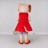 Custom Tan and Red Dog in Dress Mascot Costume Adult Full Body Suit for School Events Custom Tan and Red Dog in Dress Mascot Costume Adult Full Body Suit for School Events
