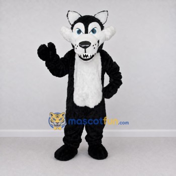 Custom Black and White Wolf Mascot Costume Adult Full Body Suit for School Events Custom Black and White Wolf Mascot Costume Adult Full Body Suit for School Events