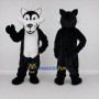 Custom Black and White Wolf Mascot Costume Adult Full Body Suit for School Events