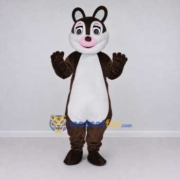Custom Brown and White Rabbit Mascot Costume Adult Full Body Suit for Easter Events Custom Brown and White Rabbit Mascot Costume Adult Full Body Suit for Easter Events