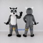Custom Gray and White Raccoon Mascot Costume Adult Full Body Suit for School Events