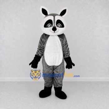 Custom Gray and White Raccoon Mascot Costume Adult Full Body Suit for School Events Custom Gray and White Raccoon Mascot Costume Adult Full Body Suit for School Events