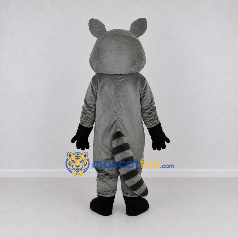 Custom Gray and White Raccoon Mascot Costume Adult Full Body Suit for School Events Custom Gray and White Raccoon Mascot Costume Adult Full Body Suit for School Events