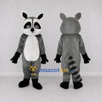 Custom Gray and White Raccoon Mascot Costume Adult Full Body Suit for School Events