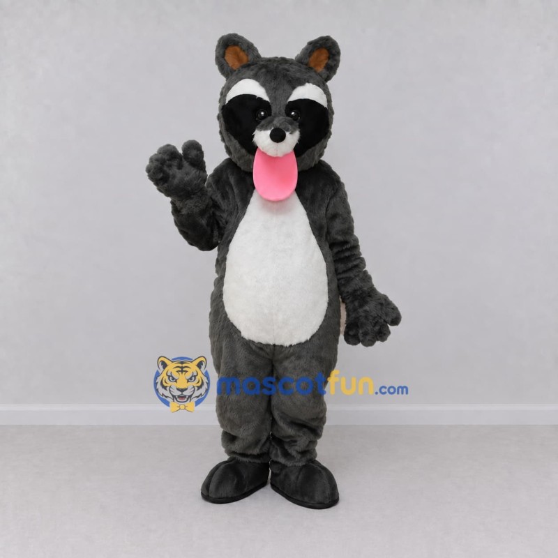 Custom Dark Gray and White Raccoon Mascot Costume Adult Full Body Suit for School Events Custom Dark Gray and White Raccoon Mascot Costume Adult Full Body Suit for School Events