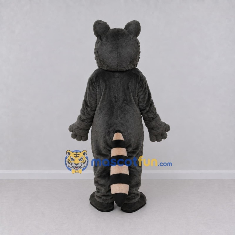 Custom Dark Gray and White Raccoon Mascot Costume Adult Full Body Suit for School Events Custom Dark Gray and White Raccoon Mascot Costume Adult Full Body Suit for School Events