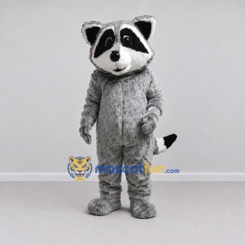Custom Gray and White Raccoon Mascot Costume Adult Full Body Suit for Wildlife Events Custom Gray and White Raccoon Mascot Costume Adult Full Body Suit for Wildlife Events