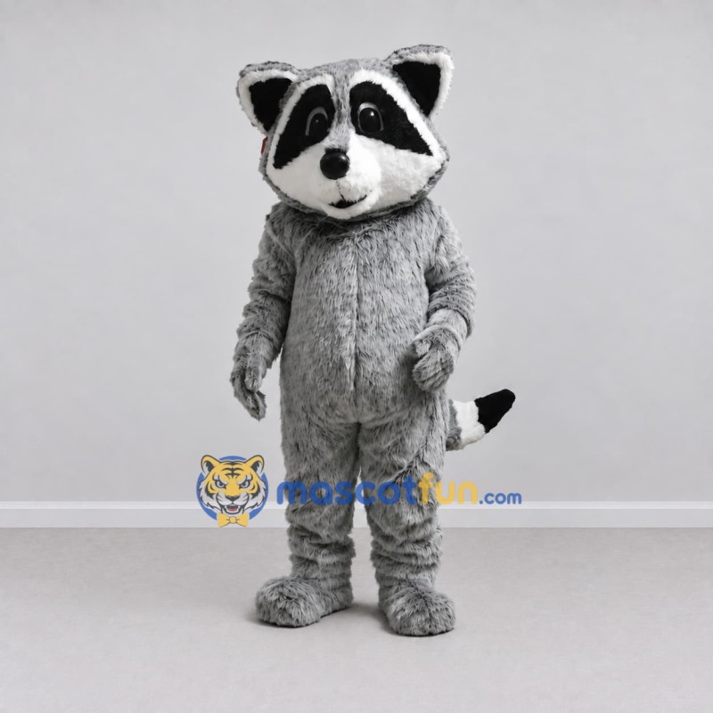 Custom Gray and White Raccoon Mascot Costume Adult Full Body Suit for Wildlife Events Custom Gray and White Raccoon Mascot Costume Adult Full Body Suit for Wildlife Events