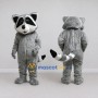 Custom Gray and White Raccoon Mascot Costume Adult Full Body Suit for Wildlife Events