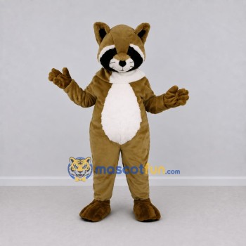 Custom Golden Brown and White Raccoon Mascot Costume Adult Full Body Suit for Wildlife Events Custom Golden Brown and White Raccoon Mascot Costume Adult Full Body Suit for Wildlife Events