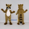 Custom Golden Brown and White Raccoon Mascot Costume Adult Full Body Suit for Wildlife Events