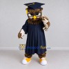 Custom Brown and Navy Blue Owl Graduate Mascot Costume Adult Full Body Suit for Graduation Events Custom Brown and Navy Blue Owl Graduate Mascot Costume Adult Full Body Suit for Graduation Events