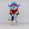 Custom Blue White and Red Tornado Cowboy Mascot Costume Adult Full Body Suit for Theme Parties