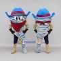 Custom Blue White and Red Tornado Cowboy Mascot Costume Adult Full Body Suit for Theme Parties