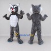 Custom Gray and White Muscular Cat Mascot Costume Adult Full Body Suit for Sports Events