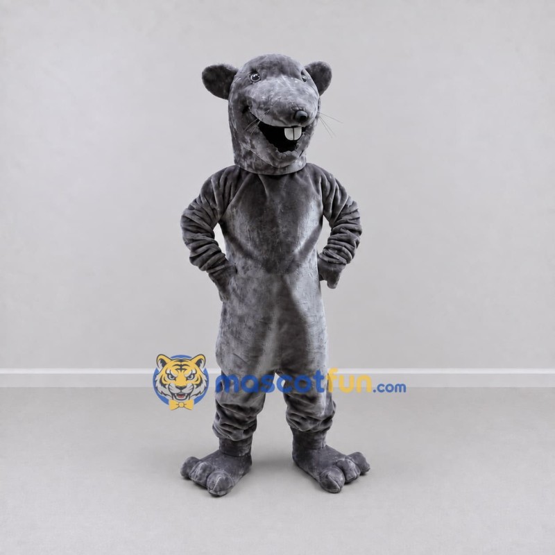 Custom Dark Gray Rat Mascot Costume Adult Full Body Suit for Halloween Events