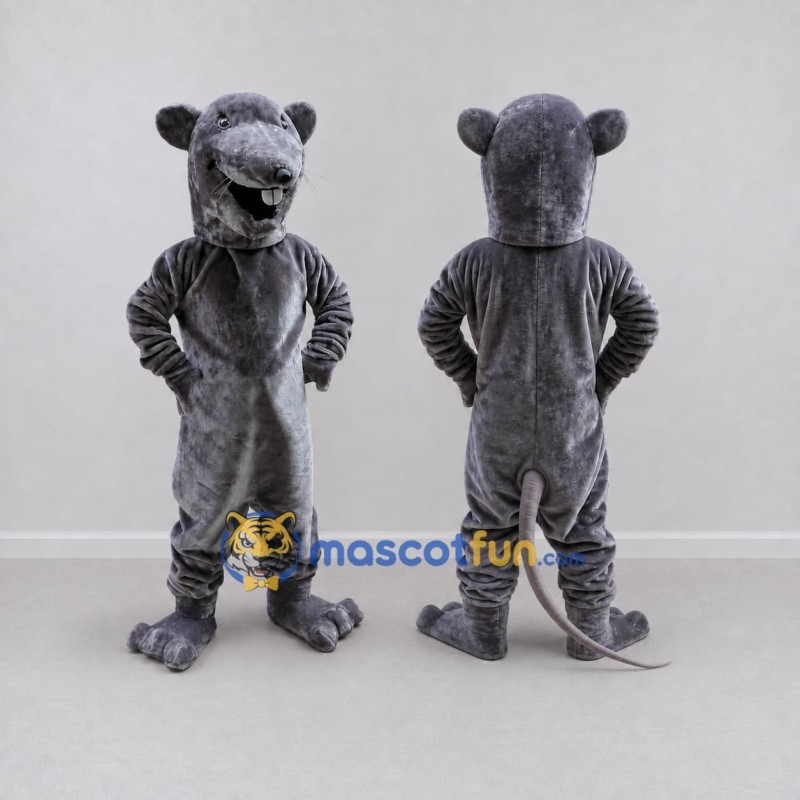 Custom Dark Gray Rat Mascot Costume Adult Full Body Suit for Halloween Events